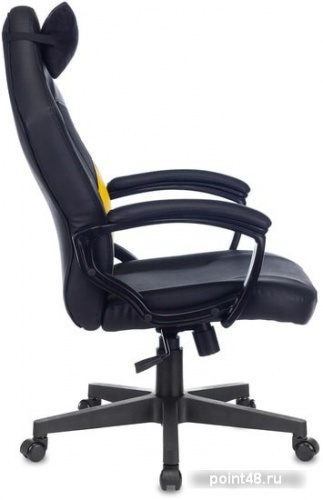 Кресло игровое Zombie HERO CYBERZONE черный/желтый искусственная кожа с подголов. крестовина пластик фото 3