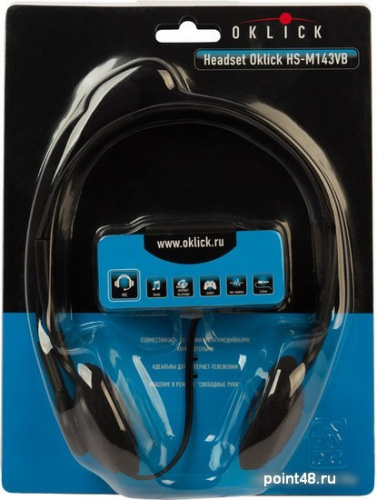 Купить Наушники с микрофоном OKLICK HS-M143VB, накладные, черный в Липецке фото 3