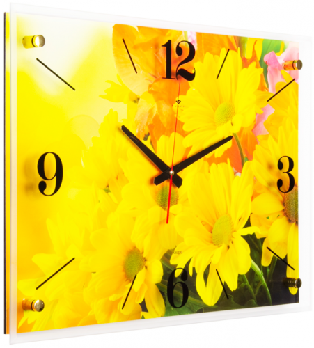Купить Часы настенные 21 ВЕК 4056-1186 Хризантемы жёлтые в Липецке фото 2