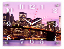 Купить Часы настенные 21 ВЕК 3040-405 Манхэттенский мост ночью в Липецке