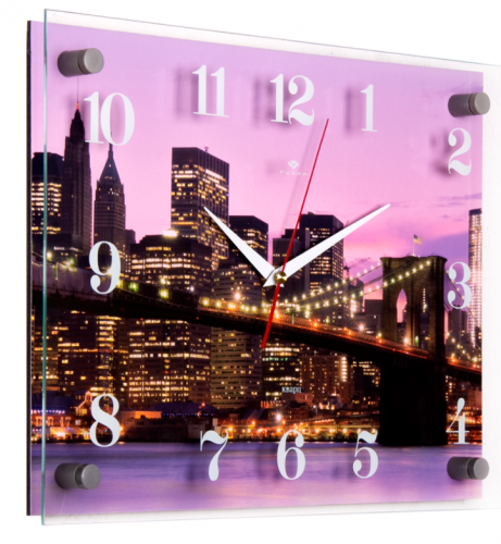 Купить Часы настенные 21 ВЕК 3040-405 Манхэттенский мост ночью в Липецке фото 2