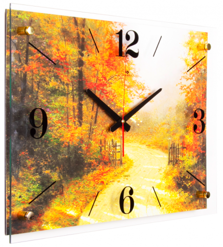Купить Часы настенные 21 ВЕК 4056-113 Осенняя дорога в Липецке фото 2