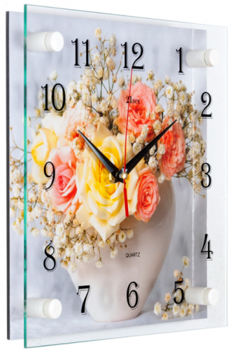 Купить Часы настенные 21 ВЕК 2525-103 Букет садовых роз в Липецке фото 2