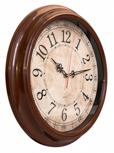 Купить Часы настенные аналоговые Бюрократ WallC-R77P D35см коричневый в Липецке фото 2