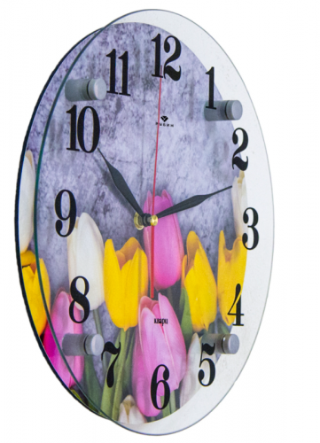 Купить Часы настенные 21 ВЕК 3030-012 Тюльпаны в Липецке фото 2
