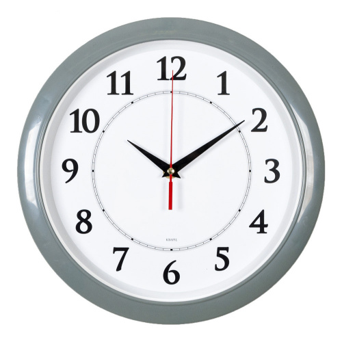 Купить Часы настенные аналоговые Бюрократ WALLC-R89P D29см серый/белый в Липецке