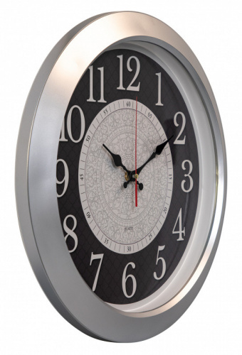 Купить Часы настенные аналоговые Бюрократ WallC-R67P D39см серебристый в Липецке фото 2