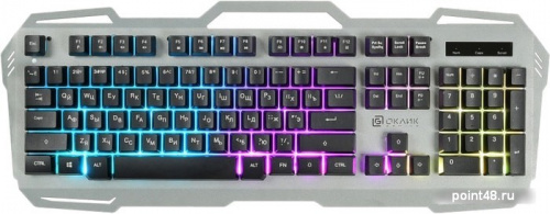 Купить Клавиатура Oklick 747G серый/черный USB Multimedia for gamer LED в Липецке фото 2