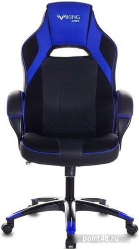 Кресло игровое ZOMBIE VIKING 2 AERO BLUE, PL, ткань/экокожа, черный/синий, топ-ган (до 180кг) фото 2