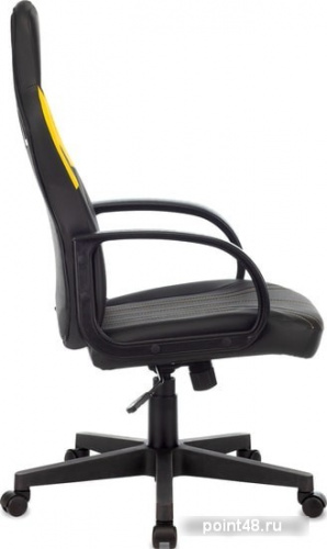 Кресло игровое Zombie RUNNER черный/желтый эко.кожа крестовина пластик фото 3
