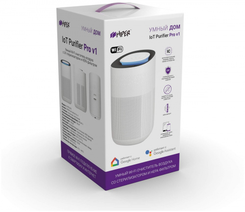 Купить Очиститель воздуха HIPER IoT Purifier Pro v1 Wi-Fi с UV стерилизатором и HEPA фильтром  (030322) в Липецке фото 6