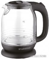 Купить Чайник электрический Starwind SKG1311 1.7л. 2200Вт черный/серебристый (корпус: стекло) в Липецке