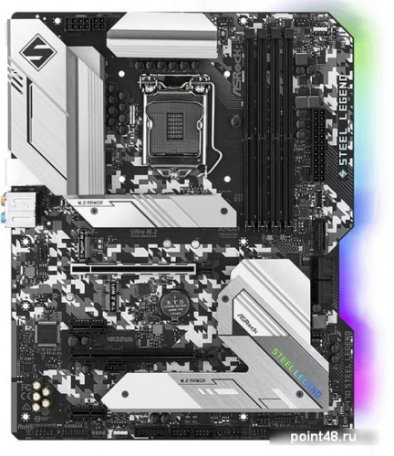 Материнская плата Asrock H470 STEEL LEGEND Soc-1200 Intel H470 4xDDR4 ATX AC`97 8ch(7.1) 2.5Gg+HDMI+DP