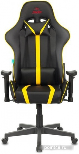 Кресло игровое Zombie A4 черный/желтый искусственная кожа с подголов. крестовина пластик фото 2
