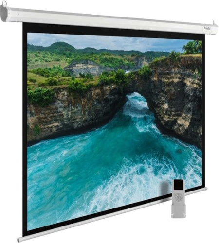 Купить Экран Cactus 240x240см MotoExpert CS-PSME-240x240-WT 1:1 настенно-потолочный рулонный белый (моторизованный привод) в Липецке