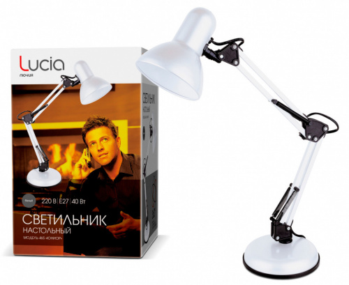 Купить Светильник Lucia Юниор (465-W) настольный на подставке E27 белый 40Вт в Липецке фото 2