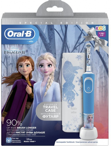 Купить Зубная щетка электрическая Oral-B Frozen D100.413.2KX голубой в Липецке фото 2