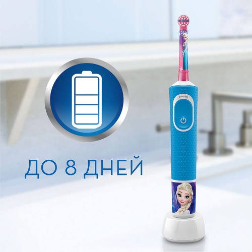Купить Зубная щетка электрическая Oral-B Frozen D100.413.2KX голубой в Липецке фото 11