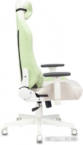 Кресло игровое Zombie EPIC PRO Fabric белый/зеленый с подголов. крестовина пластик пластик белый фото 3
