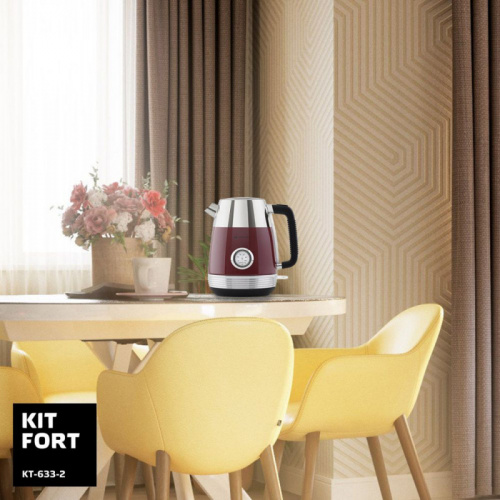 Купить Чайник электрический Kitfort КТ-633-2 1.7л. 2150Вт красный (корпус: пластик) в Липецке фото 7