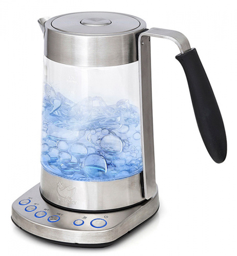 Купить Чайник электрический Kitfort КТ-601 1.7л. 2500Вт серебристый (корпус: стекло) в Липецке