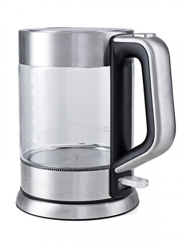 Купить Чайник электрический Kitfort КТ-617 1.5л. 2000Вт серебристый/черный (корпус: нержавеющая сталь/стекло) в Липецке