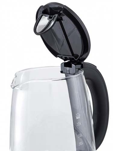 Купить Чайник электрический Kitfort КТ-619 1.7л. 2200Вт серебристый/черный (корпус: нержавеющая сталь/стекло) в Липецке фото 4