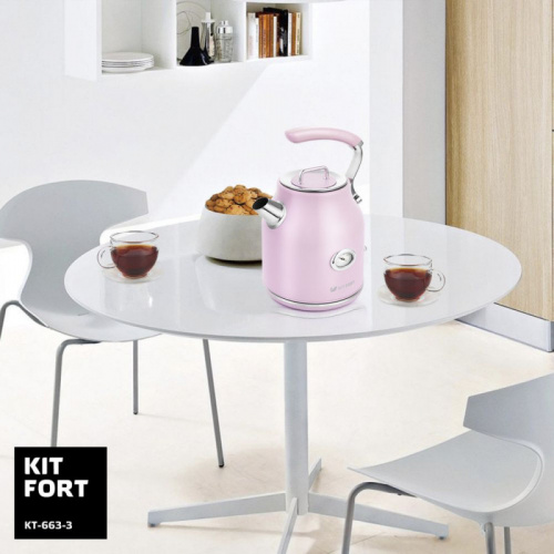 Купить Чайник электрический Kitfort КТ-663-3 1.7л. 2200Вт розовый (корпус: металл) в Липецке фото 6