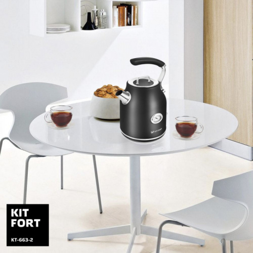 Купить Чайник электрический Kitfort КТ-663-2 1.7л. 2200Вт черный (корпус: металл) в Липецке фото 6