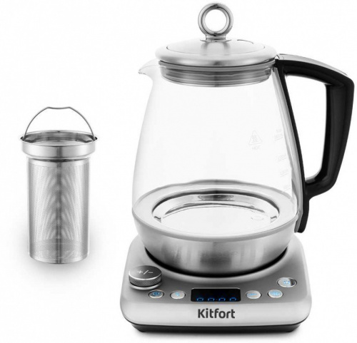 Купить Чайник электрический Kitfort КТ-669 1.8л. 1200Вт прозрачный (корпус: нержавеющая сталь/стекло) в Липецке