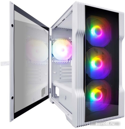 Корпус 1STPLAYER TRILOBITE T3-G White / mATX, TG / 4x 120mm LED fans inc. / T3-G-WH-4F1-W