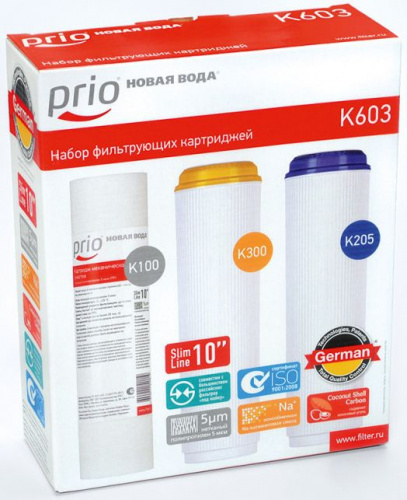 Купить Комплект картриджей Prio Новая Вода K603 для проточных фильтров (упак.:3шт) в Липецке фото 2