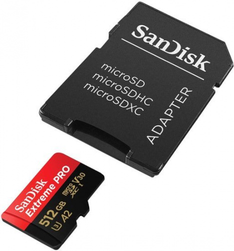 Купить Флеш карта microSDXC 512Gb Class10 Sandisk SDSQXCZ-512G-GN6MA Extreme Pro + adapter в Липецке фото 2