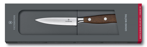 Купить Нож кухонный Victorinox Grand Maitre (7.7200.10G) кованый столовый лезв.100мм прямая заточка дерево подар.коробка в Липецке фото 4