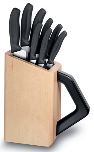 Купить Набор ножей кухон. Victorinox Swiss Classic (6.7173.8) компл.:8шт с подставкой черный подар.коробка в Липецке