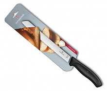 Купить Нож кухонный Victorinox Swiss Classic (6.8633.21B) стальной для хлеба лезв.210мм серрейт. заточка черный блистер в Липецке