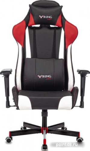 Кресло игровое Zombie VIKING TANK черный/красный/белый искусственная кожа с подголов. крестовина металл фото 2