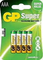Купить Батарея GP Super Alkaline 24ARS LR03 AAA (4шт) спайка в Липецке