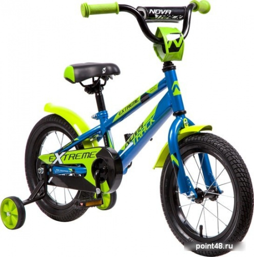 Купить Детский велосипед Novatrack Extreme 14 (синий/зеленый, 2019) в Липецке на заказ фото 2