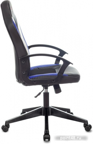 Кресло игровое Zombie 11 черный/синий текстиль/эко.кожа крестовина пластик фото 3
