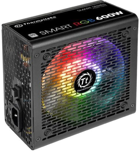 Блок питания Thermaltake ATX 600W Smart RGB 600 80+ (24+4+4pin) APFC 140mm fan 5xSATA Cab Manag RTL фото 2