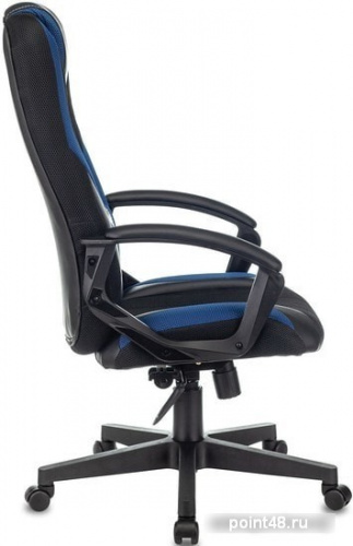 Кресло игровое Zombie 9 черный/синий текстиль/эко.кожа крестовина пластик фото 3