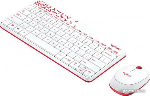 Купить Клавиатура + мышь Logitech MK240 клав:белый/красный мышь:белый/красный USB беспроводная slim Multimedia в Липецке фото 3