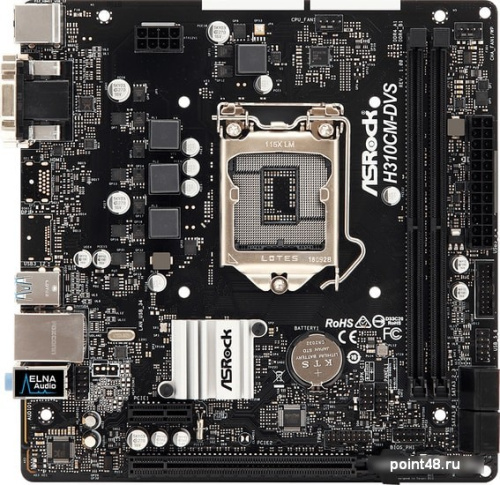 Материнская плата Asrock H310CM-DVS Soc-1151v2 Intel H310C 2xDDR4 mATX AC`97 8ch(7.1) GbLAN+VGA+DVI