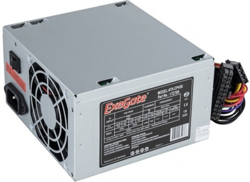 Блок питания 450W Exegate CP450, ATX, 8cm fan, 24p+4p, 3*SATA, 1*FDD, 2*IDE