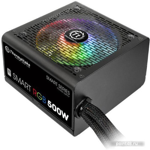 Блок питания Thermaltake ATX 500W Smart RGB 500 80+ (24+4+4pin) APFC 140mm fan 5xSATA Cab Manag RTL