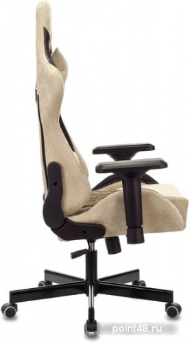 Кресло игровое Zombie VIKING 7 KNIGHT Fabric коричневый/бежевый текстиль/эко.кожа с подголов. крестовина металл фото 3