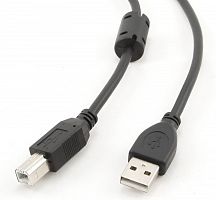 Купить Кабель USB 2.0 Pro A-->B 4.5м Gembird <CCF-USB2-AMBM-15> 2 фильтра в Липецке