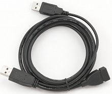 Купить Удлинитель USB 2.0 Pro A-->A 1.8м Gembird <CCP-USB22-AMAF-6> экран., позол.конт., черный в Липецке