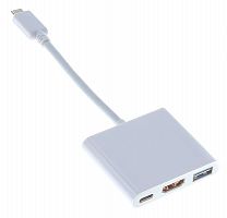Купить Переходник Buro BHP RET TPC-HDM USB Type-C (m) HDMI (f) USB 3.0 A(f) USB Type-C (f) белый в Липецке